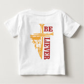 イエス 十字架 ネイルデザイン - 力強いクリスチャン ベビーTシャツ (裏面)