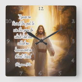 イエス：天の呼び声、神の賞 スクエア壁時計 (正面)