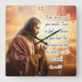 イエス:宣言信じして救い スクエア壁時計 (正面)