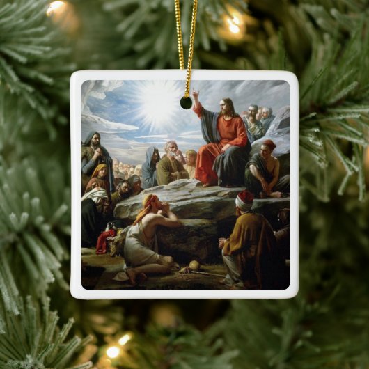イエス、山の説教、 セラミックオーナメント (ツリー)