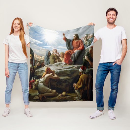 イエス、山の説教、 フリースブランケット (インサイチュ)