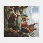 イエス、山の説教、 フリースブランケット (正面(横))