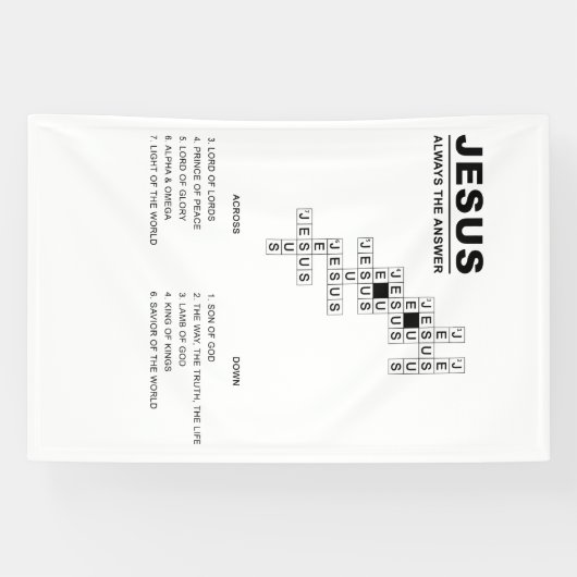 イエス、常に答えクリスチャン信仰クロスワード 横断幕 (横)