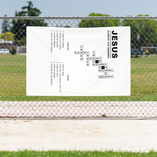 イエス、常に答えクリスチャン信仰クロスワード 横断幕 (インサイチュ)