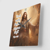 イエス：強さ，ピリピ人，時間 スクエア壁時計 (傾斜)