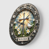 イエス 彼は復活した 輝く ラージ壁時計 (傾斜)