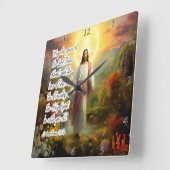 イエス：恵み、愛、交わり神 スクエア壁時計 (傾斜)