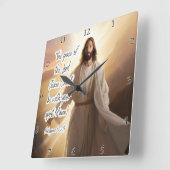 イエス：恵み，霊，フィリピ賛美ア人 スクエア壁時計 (傾斜)