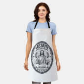イエス 手話 障害者コミュニティ 包含Tシャツ キリスト教 エプロン (着用した状態)