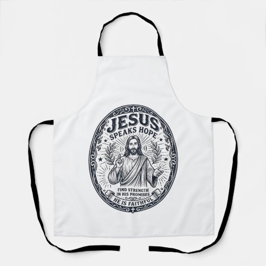 イエス 手話 障害者コミュニティ 包含Tシャツ キリスト教 エプロン (正面)