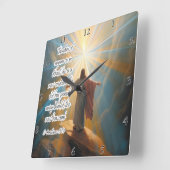 イエス：新しい創造、神の光 スクエア壁時計 (傾斜)