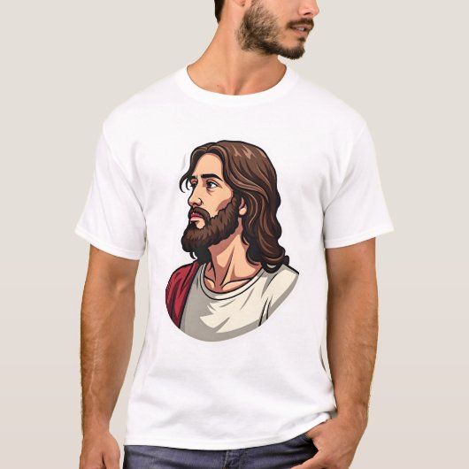 イエス 横顔 ビンテージ 彫刻 Tシャツ 2 (正面)