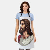 イエス 横顔 ビンテージ 彫刻Tシャツ 2 エプロン (着用した状態)