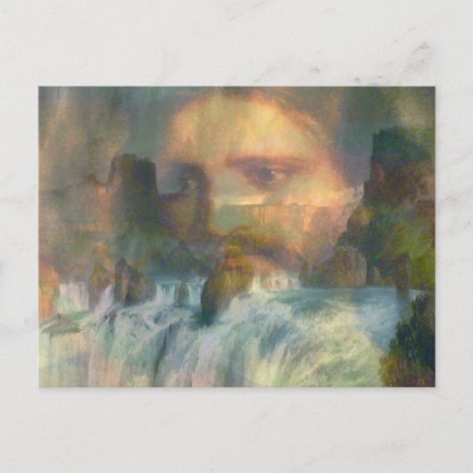イエス、滝、レインボー ポストカード (正面)