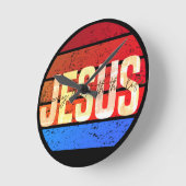 イエス、真実と人生の夕日の道 ラウンド壁時計 (傾斜)