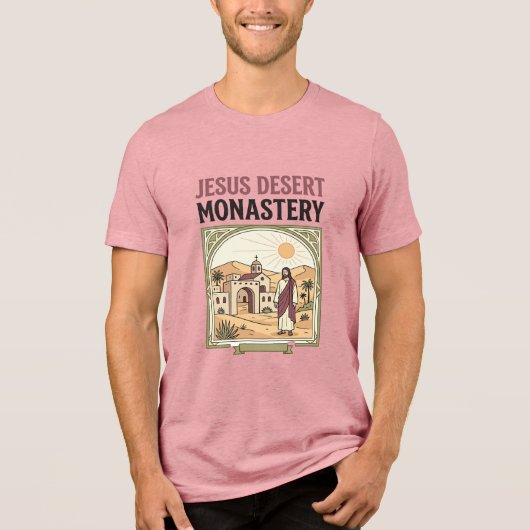 イエス 砂漠 修道院 イエス 砂漠 修道院 キリスト トライブレンドTシャツ (正面)