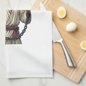 イエス・破られた鎖 ビンテージ風彫刻Tシャツ キッチンタオル (四つ折り)