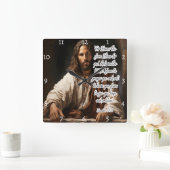 イエス：神の計画、希望、未来 スクエア壁時計 (ホーム)