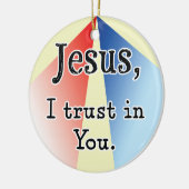 イエス、私はあなたを信頼する:神の慈悲 セラミックオーナメント (左)