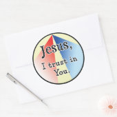 イエス、私はあなたを信頼する:神の慈悲 ラウンドシール (封筒)