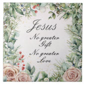 イエス、素晴らしギフト無し、愛素晴らし無し、クリスマス タイル (正面)