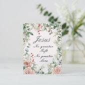 イエス、素晴らしギフト無し、愛素晴らし無し、クリスマス ポストカード (スタンド正面)