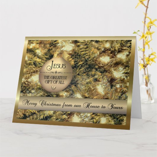 イエス – 素晴らし全ての贈り物 – クリスマスカード カード (黄色い花)