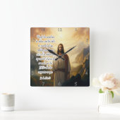 イエス:絶え間のない愛、契約、平和 スクエア壁時計 (ホーム)