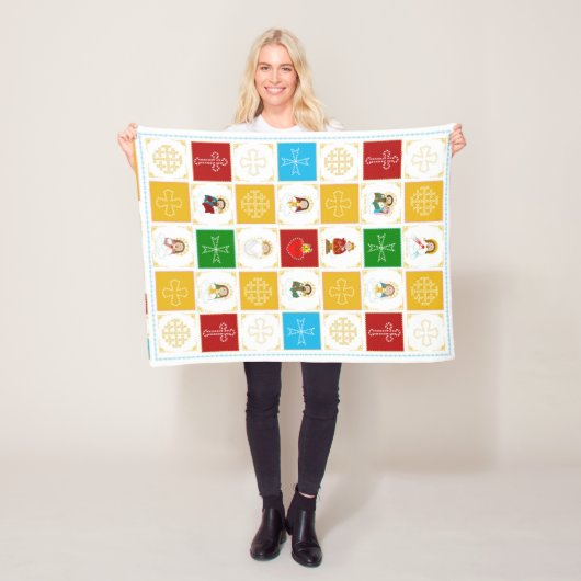 イエス、聖徒、天使 フリースブランケット (インサイチュ)