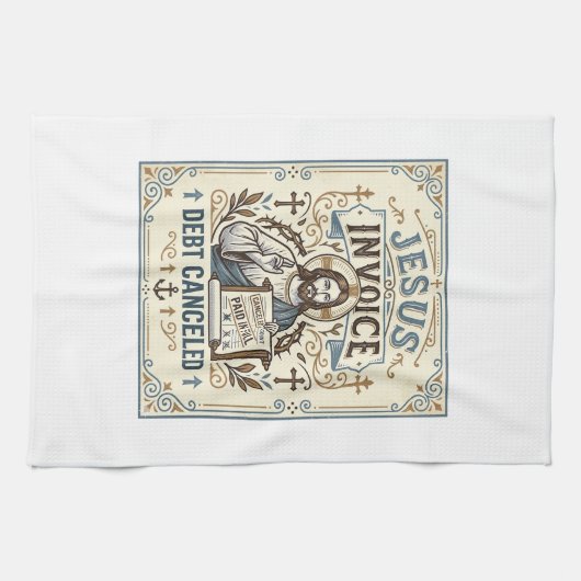 イエス 請求書 借金 帳消し イエス 請求書 借金 キッチンタオル (横)