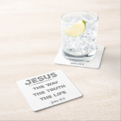 イエス：道、真理、命 スクエアペーパーコースター (インサイチュ)