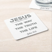 イエス：道、真理、命 スクエアペーパーコースター (アングル)
