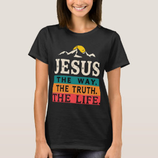 イエス 道 真理 生命 女性 男性 クリスチャン 礼拝 Tシャツ