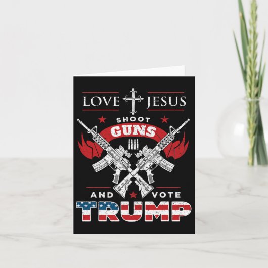 イエス。銃を撃て。そしてトランプ2020国旗 カード (正面)
