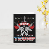 イエス。銃を撃て。そしてトランプ2020国旗 カード (黄色い花)