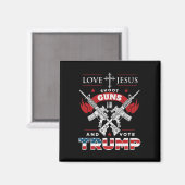 イエス。銃を撃て。そしてトランプ2020国旗 マグネット (正面/裏面)