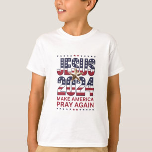 イエス 2024 アメリカを再び祈りの国に Tシャツ