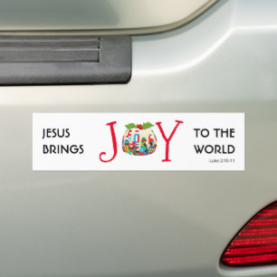 イエス JOY TO the WORLD クリスチャン クリスマス バンパーステッカー