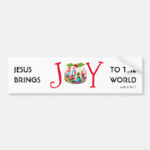 イエス | JOY TO the WORLD |クリスチャン |クリスマス バンパーステッカー (正面)