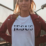 イエスTシャツ Tシャツ<br><div class="desc">「人生、道、真実」の証拠エレガントを持つイエスと書いた女性のためのキリスト教のTシャ書ツ。このトレンディーモダン、信仰のデザインは完璧な贈り物とファッション声明である。書道で飾られたクリスチャンのTシャツで、あなたの信仰を高めエレガントなさい。このトレンディーとモダンデザインはファッションの声明としてスタイリッシュだけでなく、完璧な贈り物を作る。信仰とファッションの融合をZazzleでのみ利用可能な、この美しく細工されたティーで受け入れる。#christian #religion #scripture #faith #bible #jesus #christiantshirts #jesus</div>