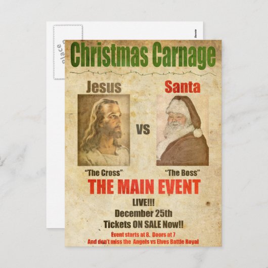 イエスvsサンタ シーズンポストカード (正面/裏面)