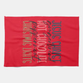 イエズジンジャーパン熱チョコレートクリスマスライト キッチンタオル (横)