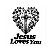 イエズスがあなたを愛するレトログリーンイングリッシュアイビー ラバースタンプ (インプリント)