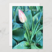 イエズスがハッピーイースターカスタムチューリップ写真 シーズンカード (正面/裏面)