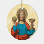 イエズスがユーチャーリストを掲げる(SNV 050) x 2 セラミックオーナメント (左)