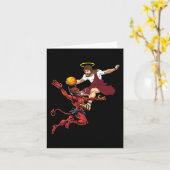 イエズスが悪魔バスケットボール選手ダンクを登る カード (黄色い花)