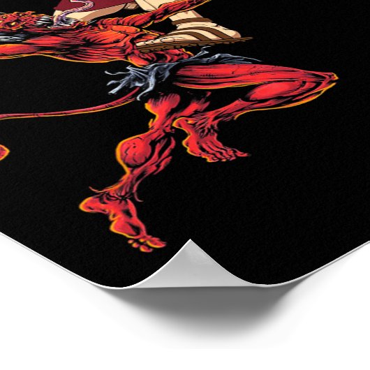 イエズスが悪魔バスケットボール選手ダンクを登る ポスター (角)