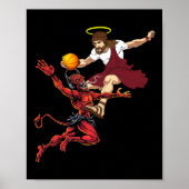 イエズスが悪魔バスケットボール選手ダンクを登る ポスター (正面)