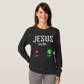 イエズスが電話を呼ぶ電話の画面クリスチャンDes Tシャツ (正面フル)