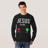 イエズスが電話を呼ぶ電話の画面クリスチャンDes Tシャツ (正面フル)